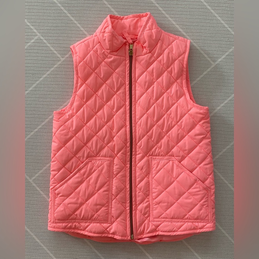 Crewcuts Coral Quilted Vest girl's size 6/7